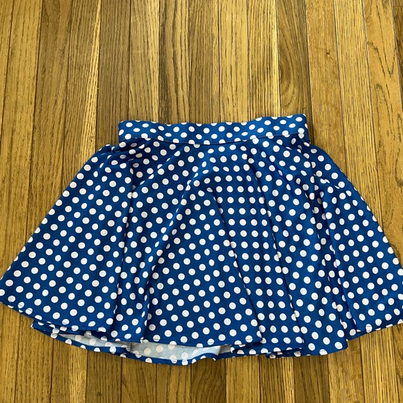 PUG Pinup Couture Bettie Blue PolkaDot One Piece Swimsuit with Matching Skirt XS - Picture 7 of 9